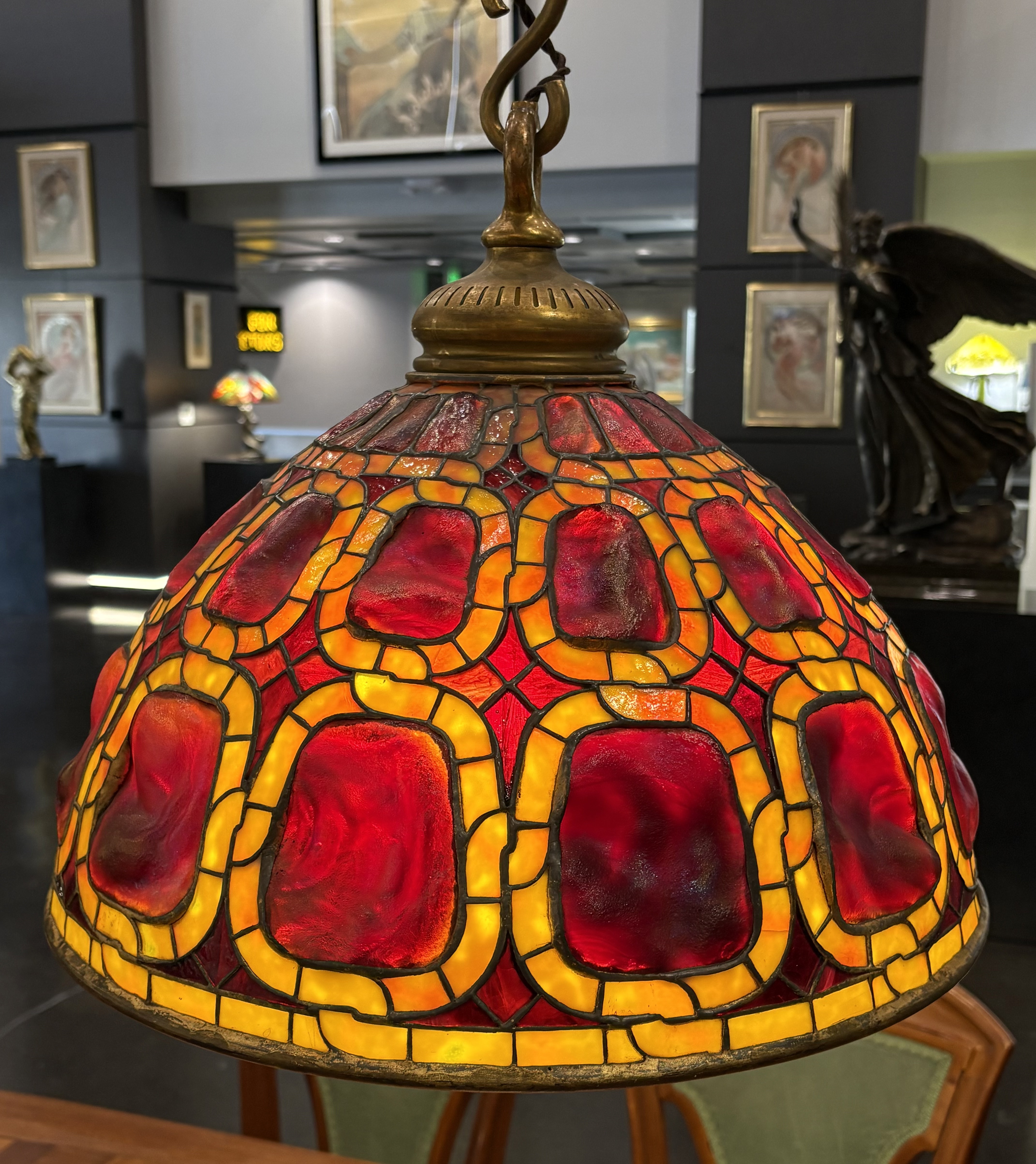 Crimson Turtleback Chandelier