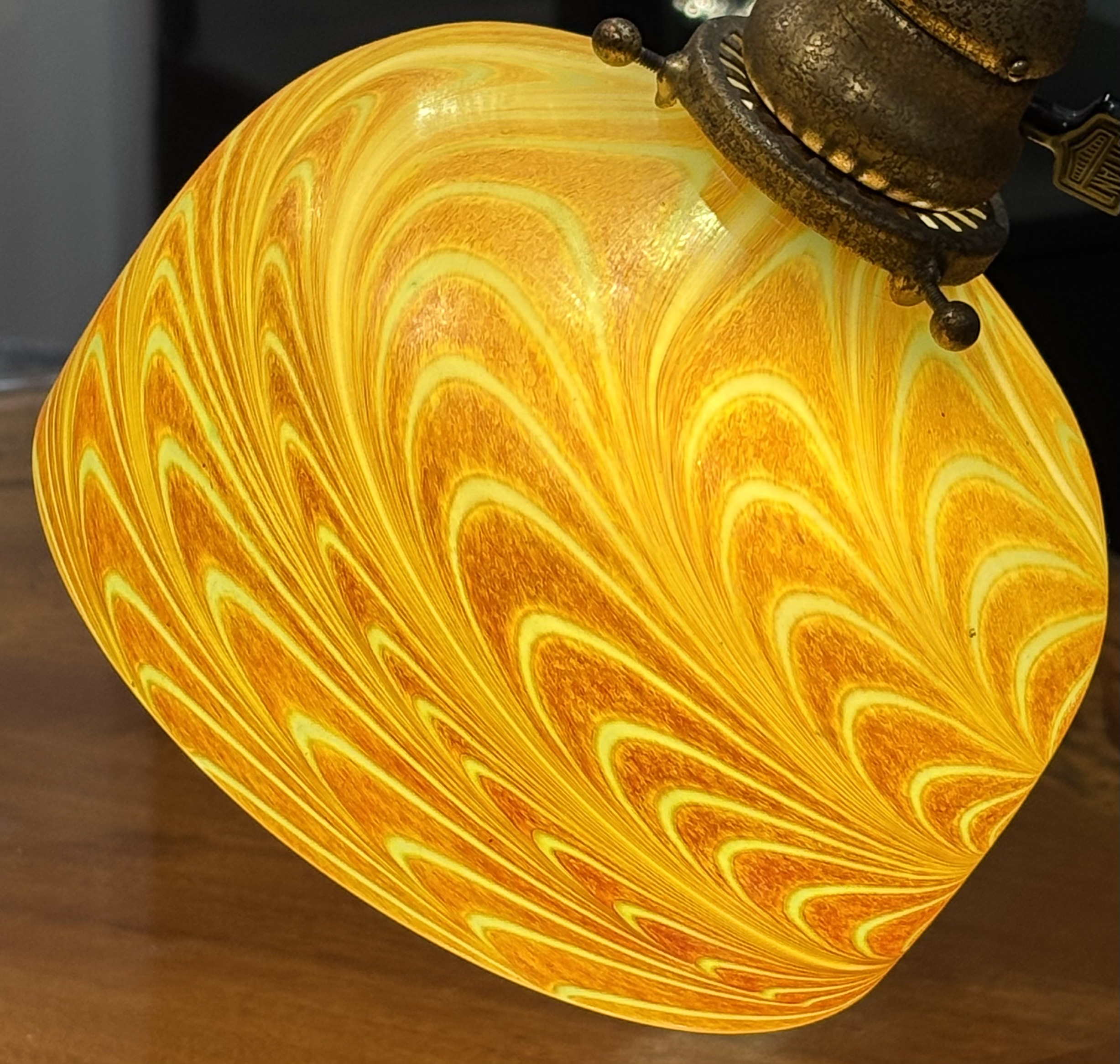 Counterbalance Lamp with Blown Glass Shade