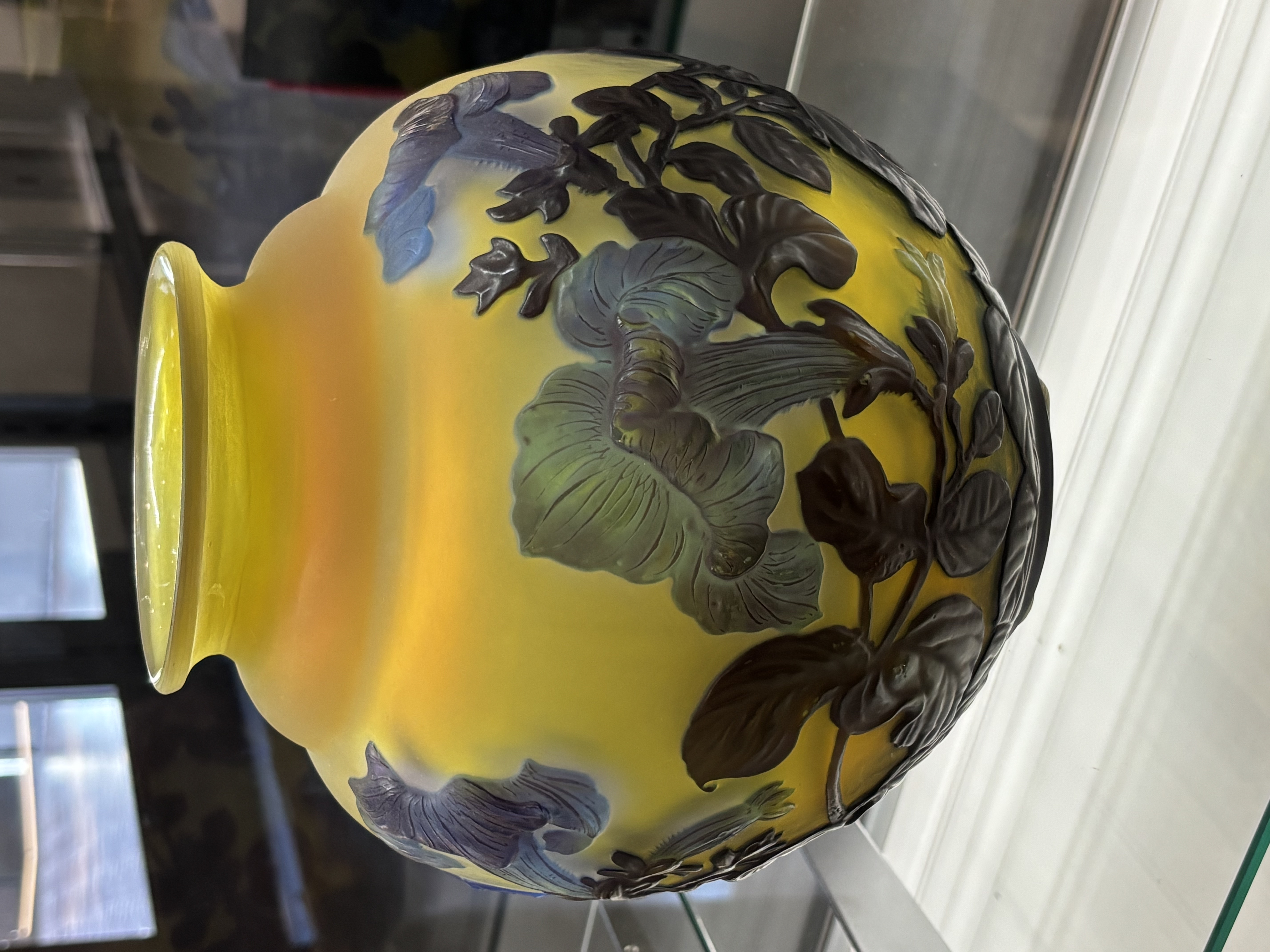 Galle Blownout Calla Lily Vase in Blue