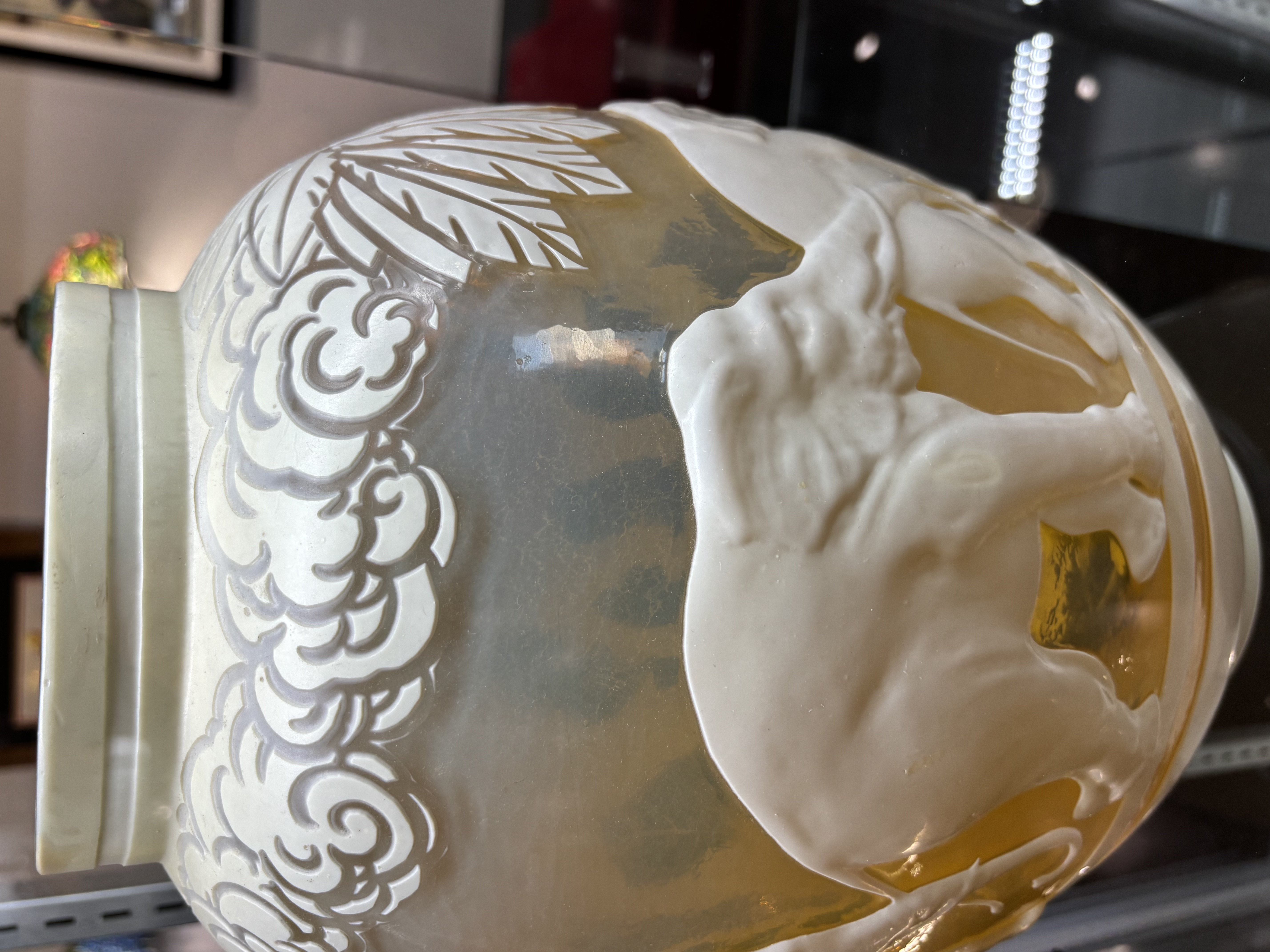 Galle  Blownout Elephant Vase in Ivory