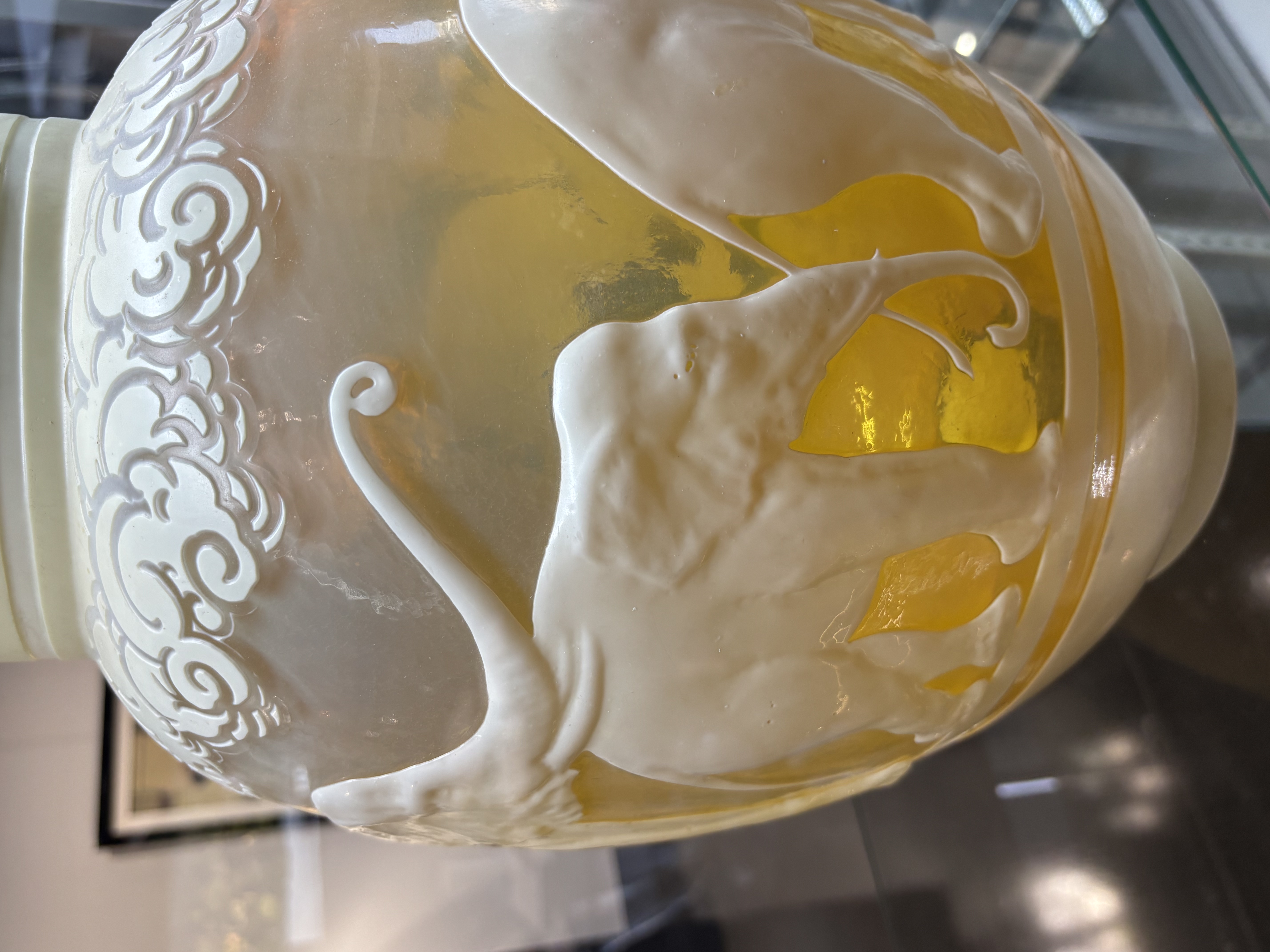 Galle  Blownout Elephant Vase in Ivory