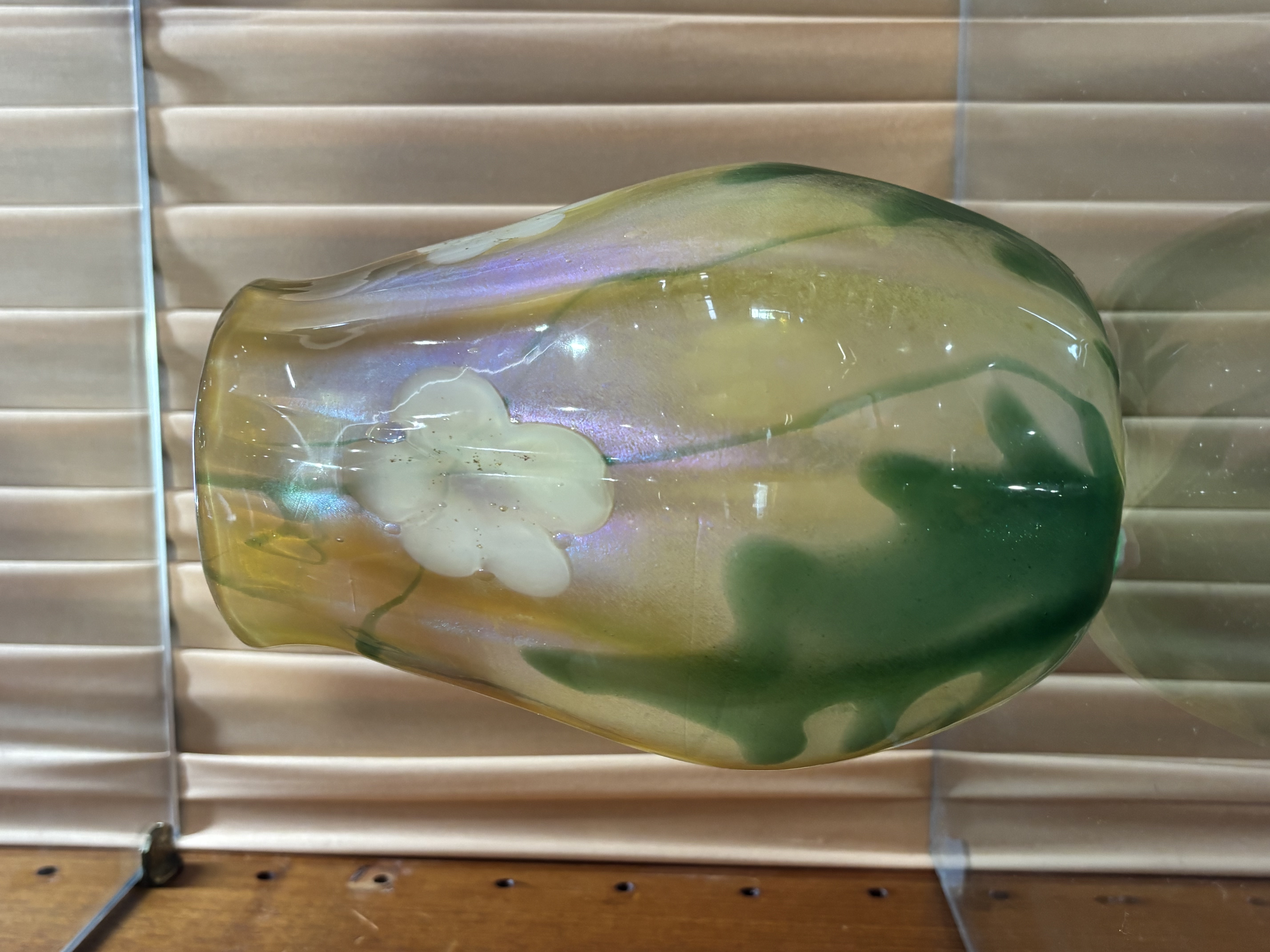 Internally Decorated Blown Glass Vase