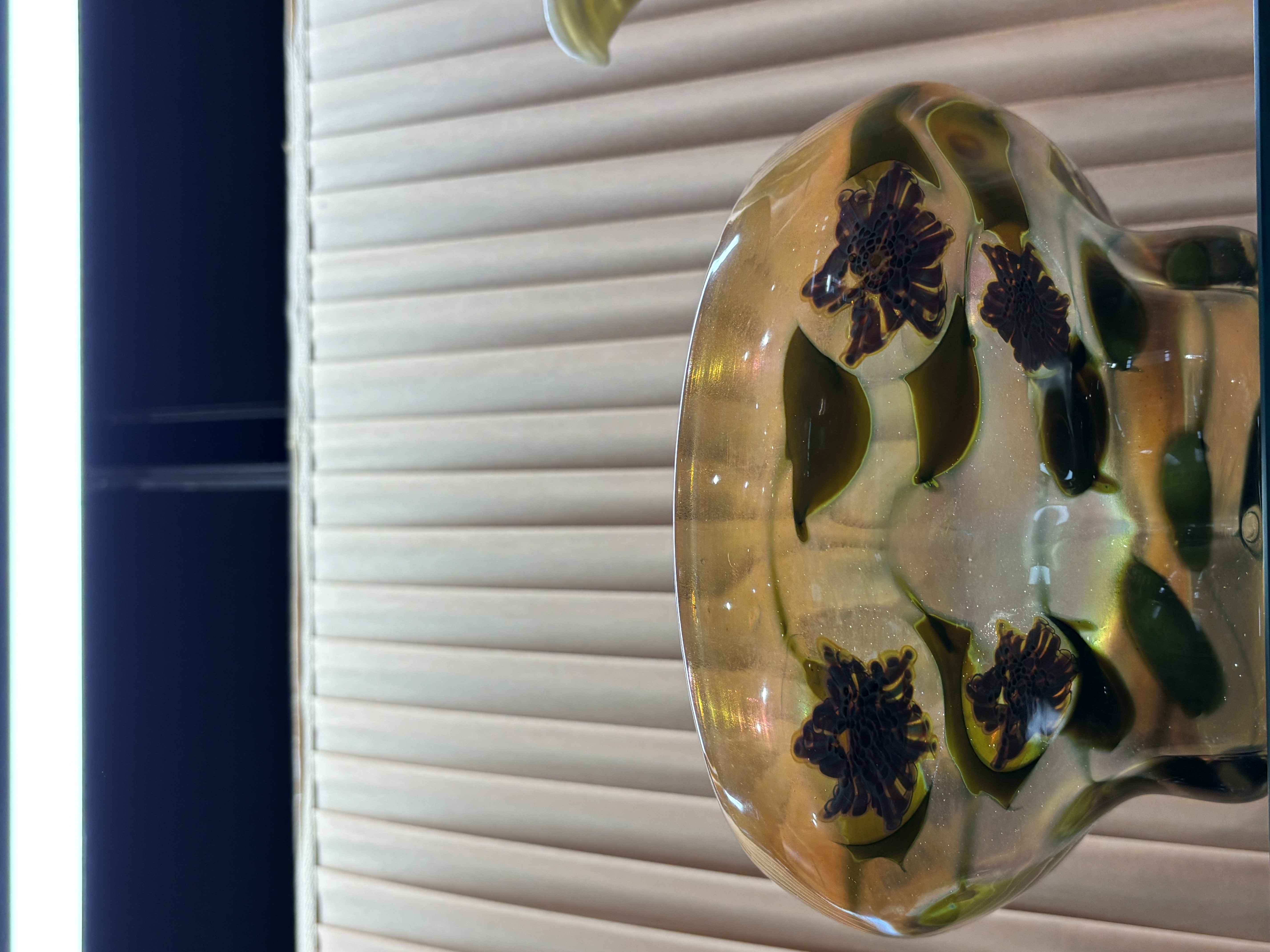 Exhibition Art Nouveau Paperweight Glass Rose Water Bowl