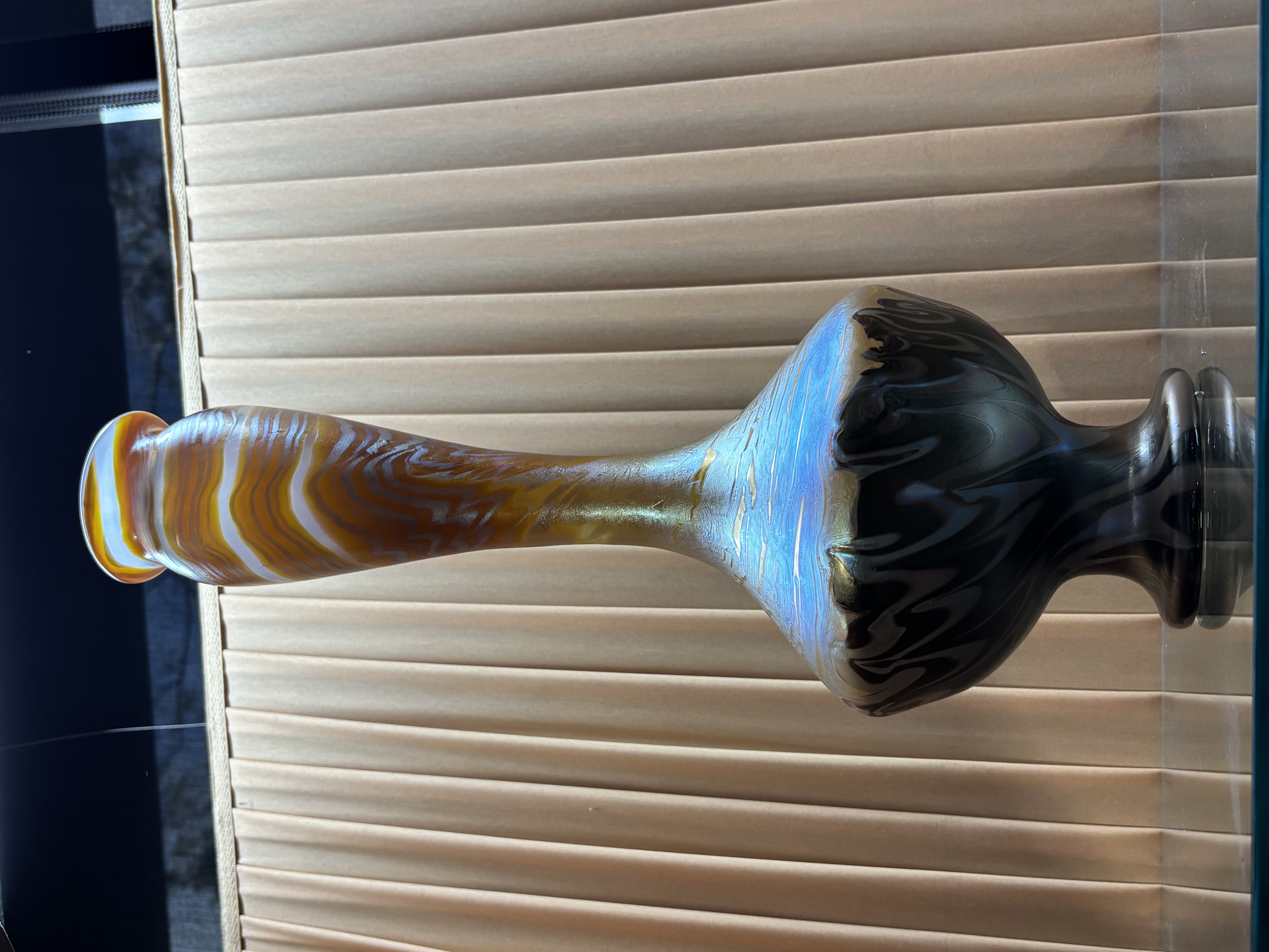 Bohemian Internally Decorated Blown Glass Vase