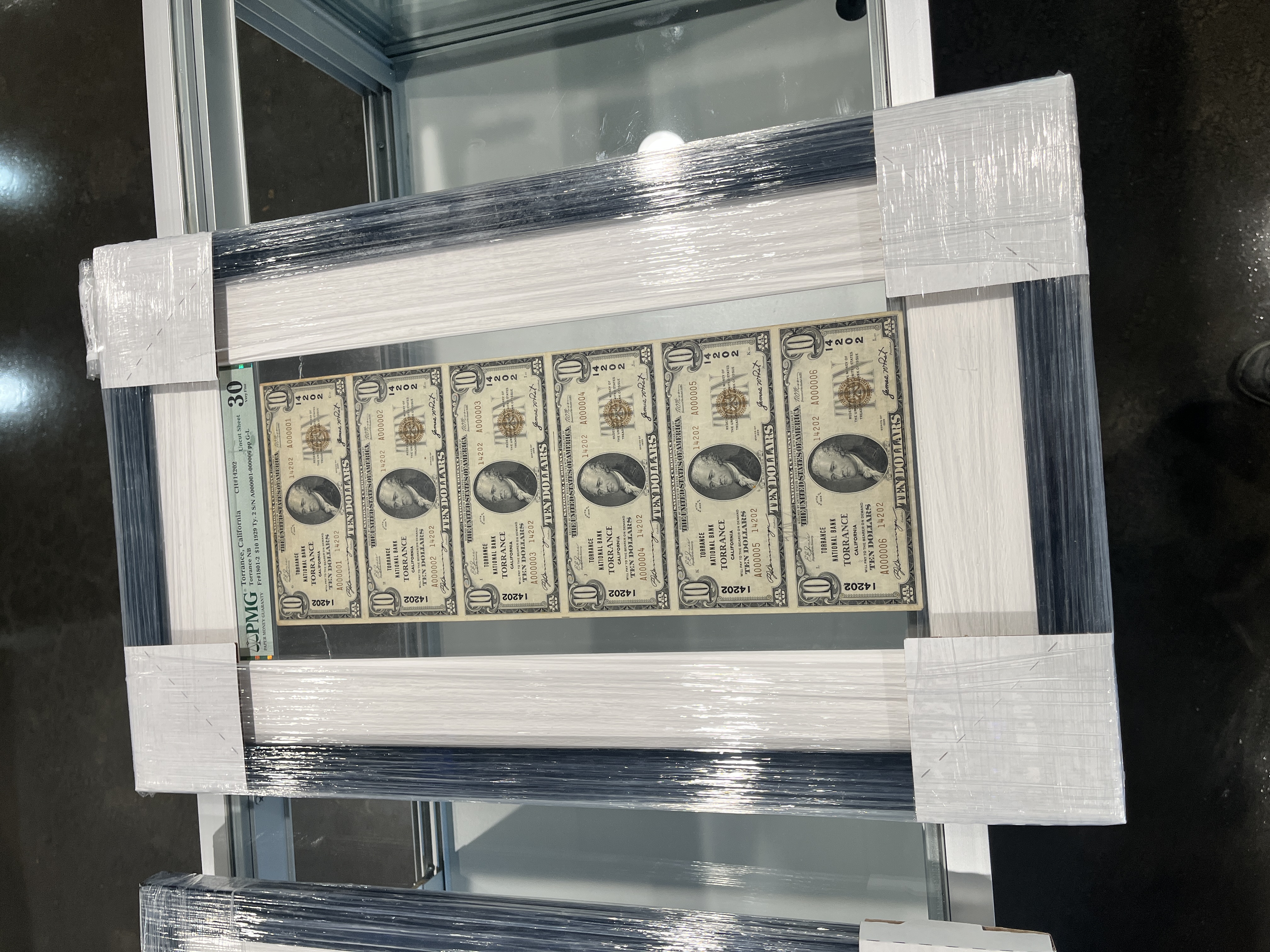 Torrance, California $10 1929 Uncut Sheet