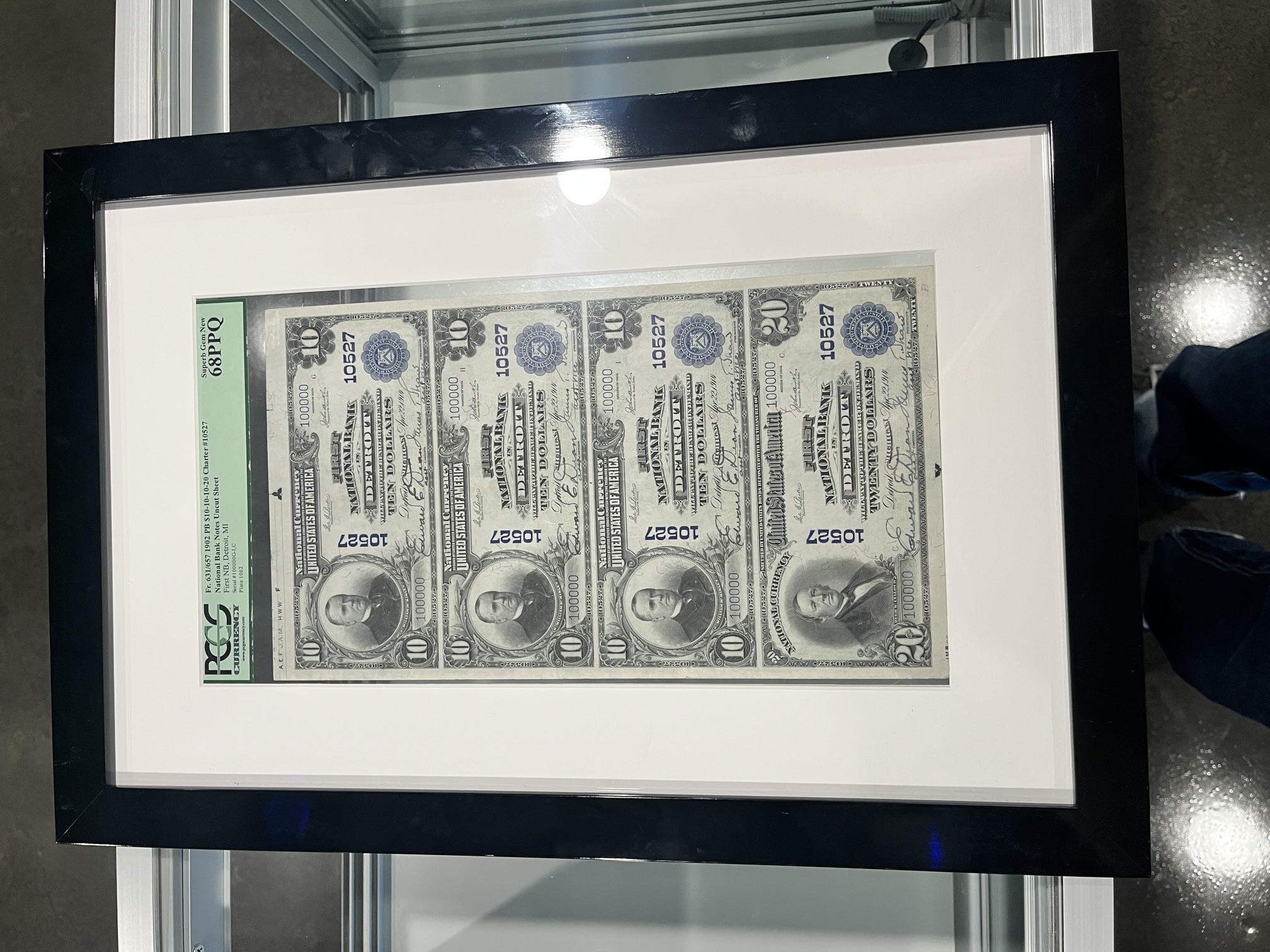 Detroit $10 First National Bank Notes 1902 Uncut Sheet