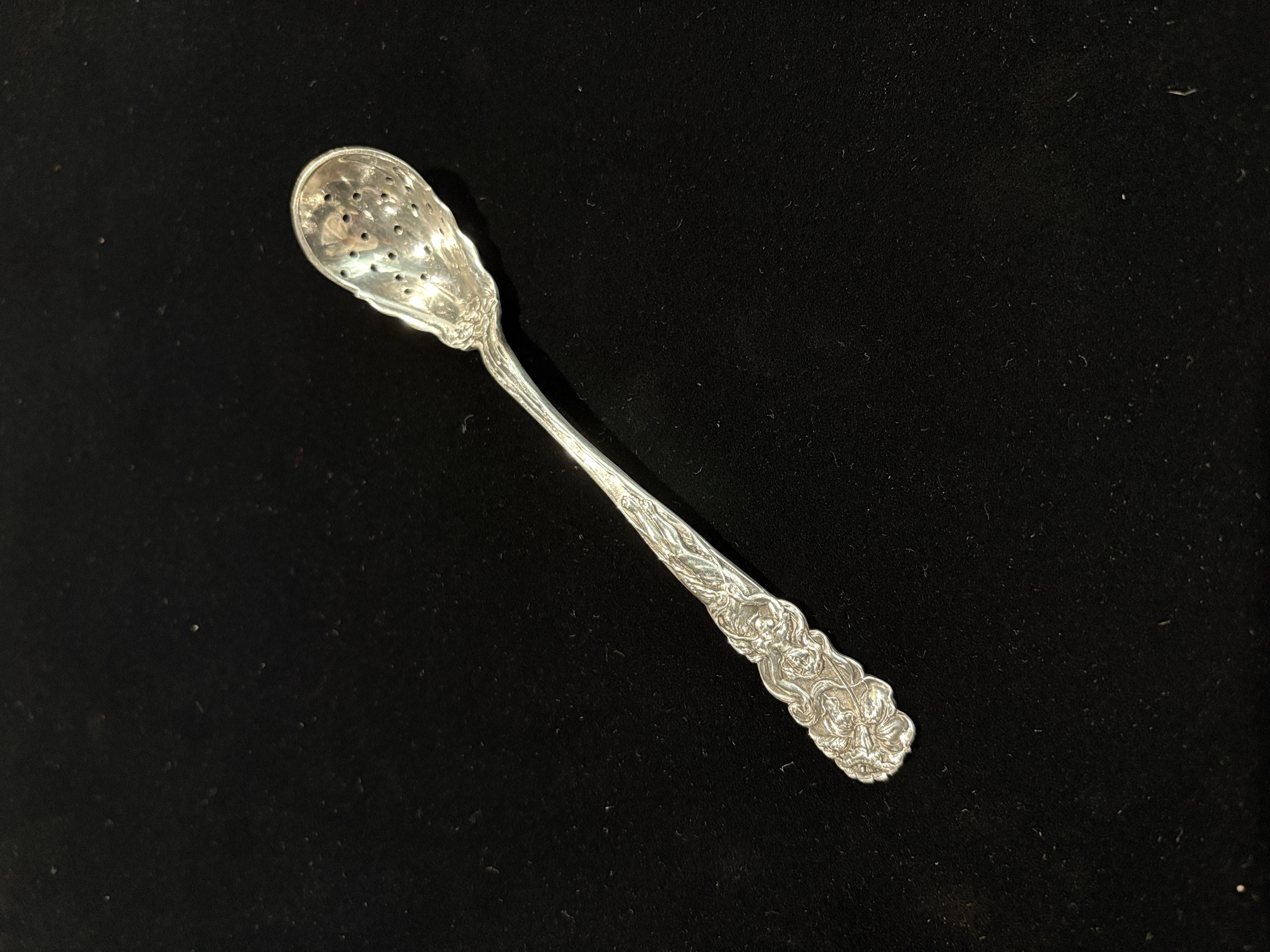 Alvin Raphael Pattern Sterling Pierced Olive Spoon Circa 1900