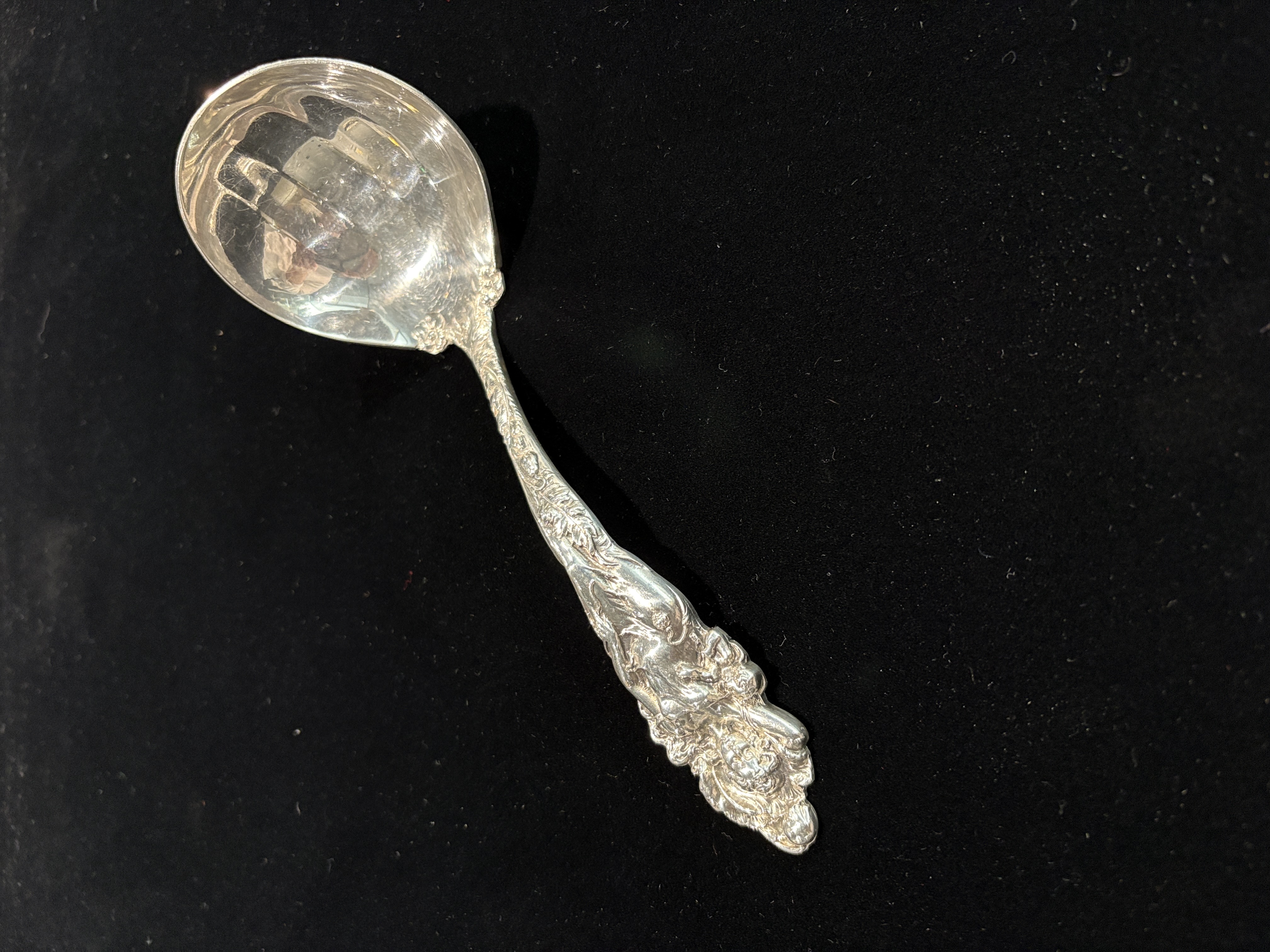 Antique Reed & Barton Love Disarmed Pattern Silver Gravy Ladle 