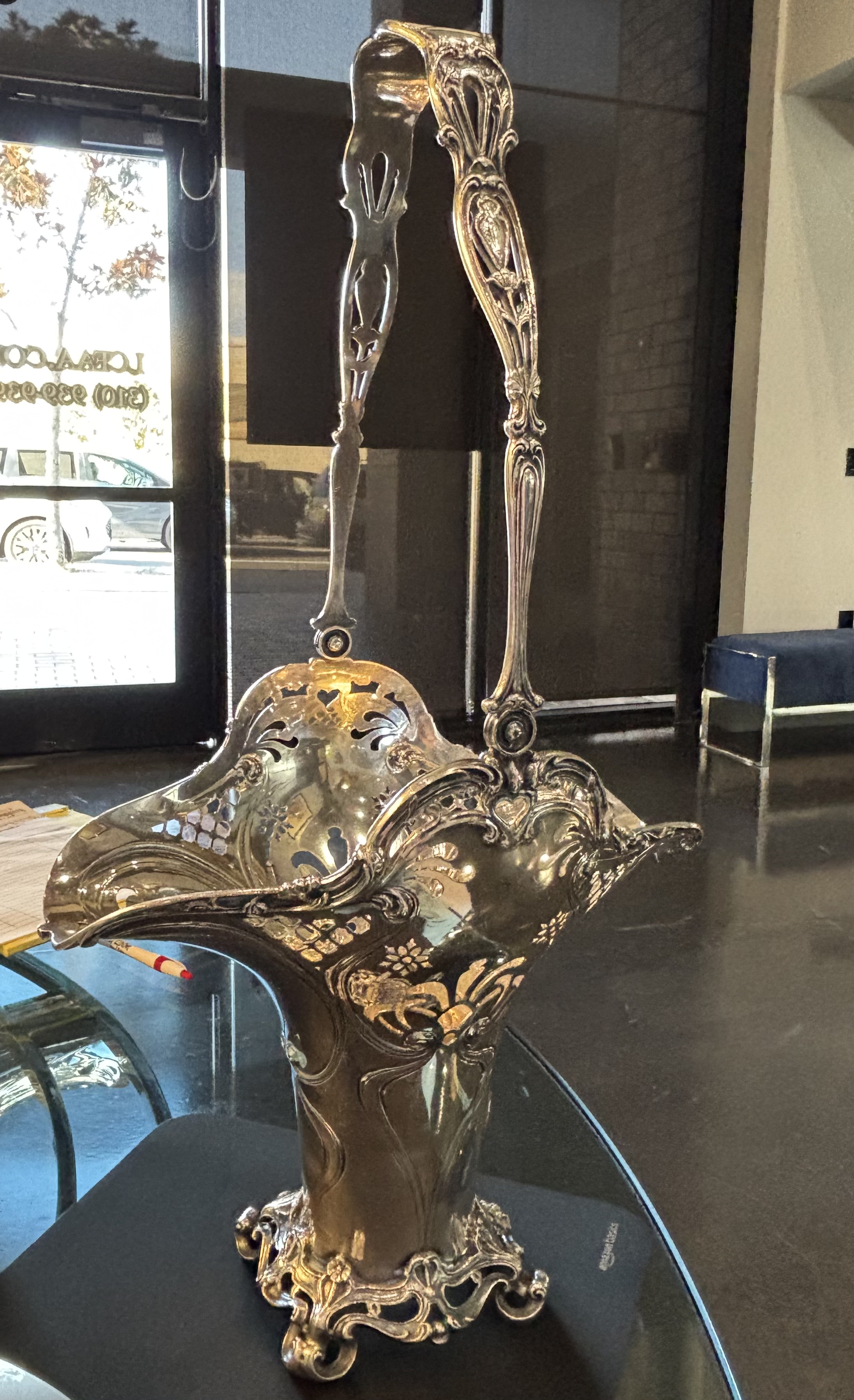 Antique Silver Gorham Art Nouveau Brides basket