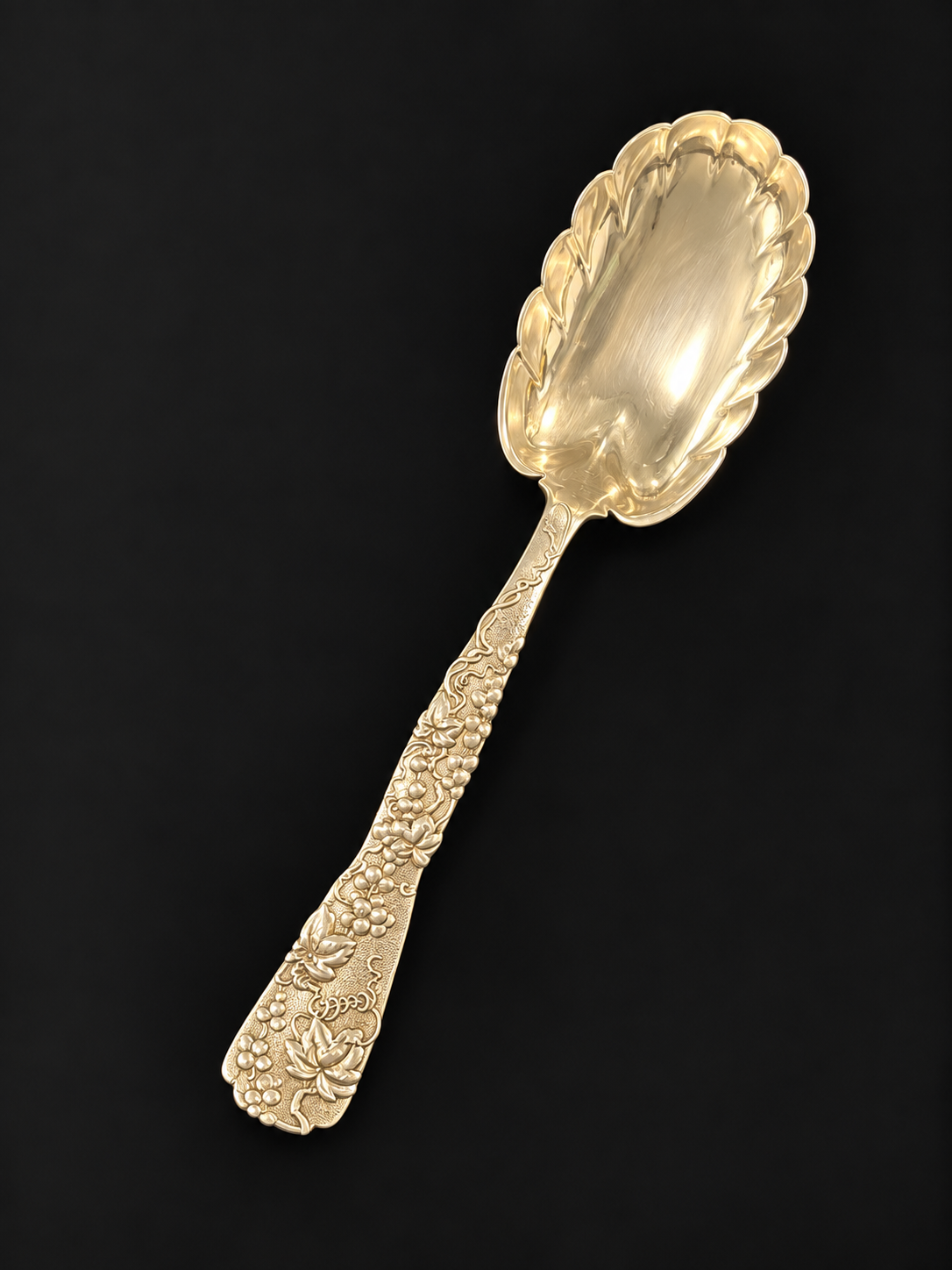 Tiffany & Co. Vine Pattern Grape Motif Salad Spoon